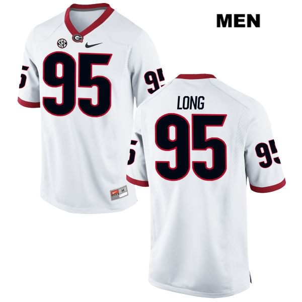 Georgia Bulldogs Men's Marshall Long #95 NCAA Authentic White Nike Stitched College Football Jersey FMA0256DR